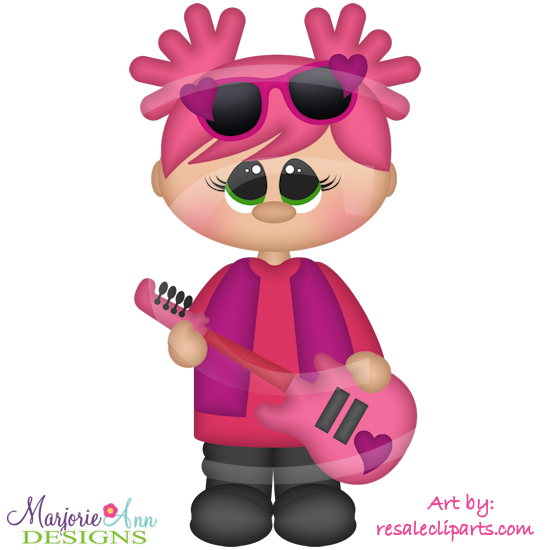 Friend Pals-Rock Star Girl Exclusive SVG Cutting Files + Clipart - Click Image to Close